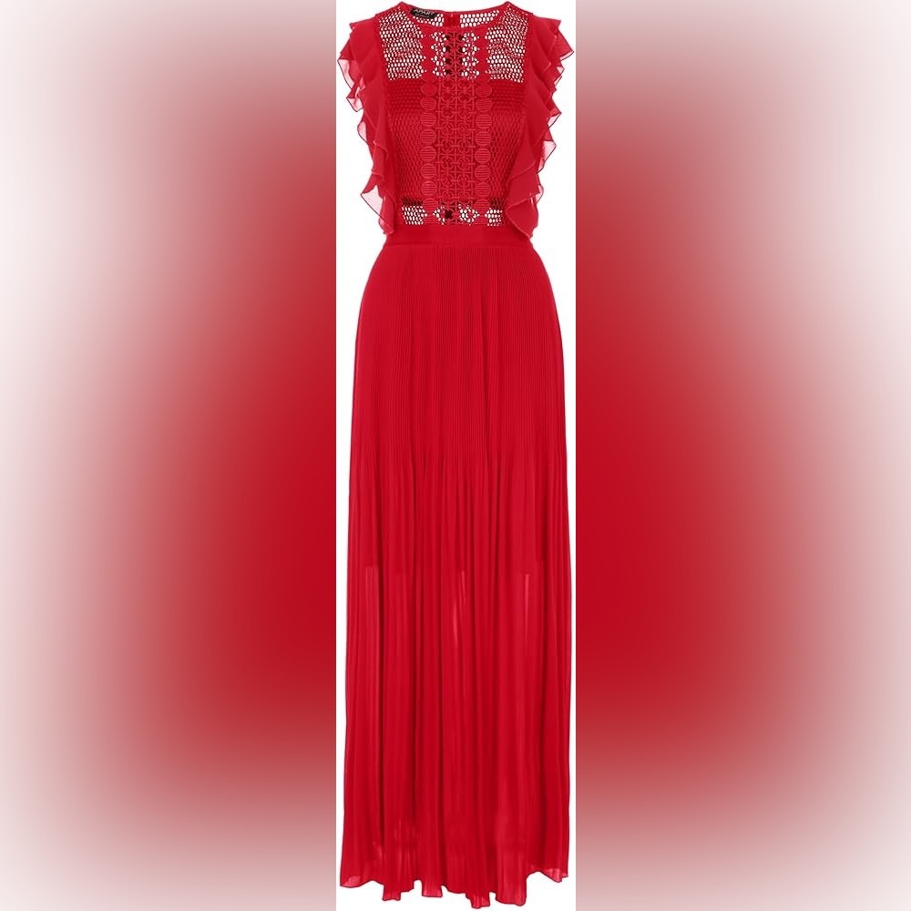 NEW WITH TAGS APART GLAMOUR RED EMBROIDERED EVENING WEDDING GUEST DRESS US 8